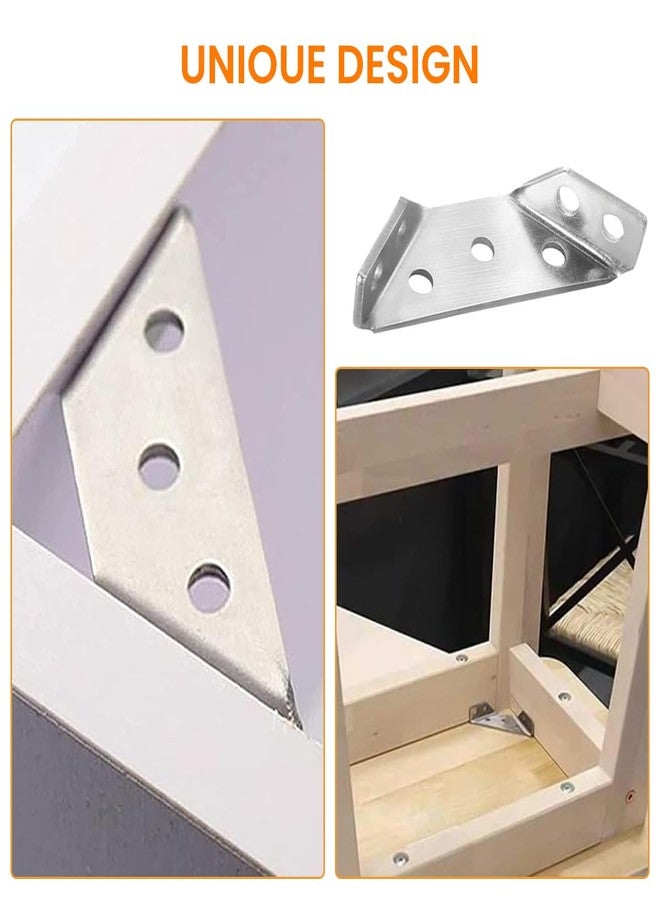 Serplex مجموعة Serplex® من 10 قطع من دعامات الرفوف مع 60 برغي، موصل زاوية أثاث بسماكة 2 مم، دعامة زاوية من الفولاذ المقاوم للصدأ، دعامة زاوية شديدة التحمل للألواح الخشبية، أعمال النجارة، والحرف اليدوية - Image 4